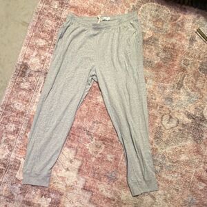 Hanes Men's Gray XL Lounge Pants Cotton Blend Drawstring Elastic Waist Pocket